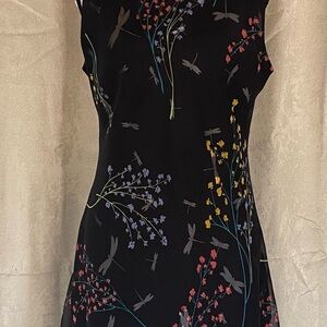 Jessica Howard Black Dress with Multicolor Floral Design